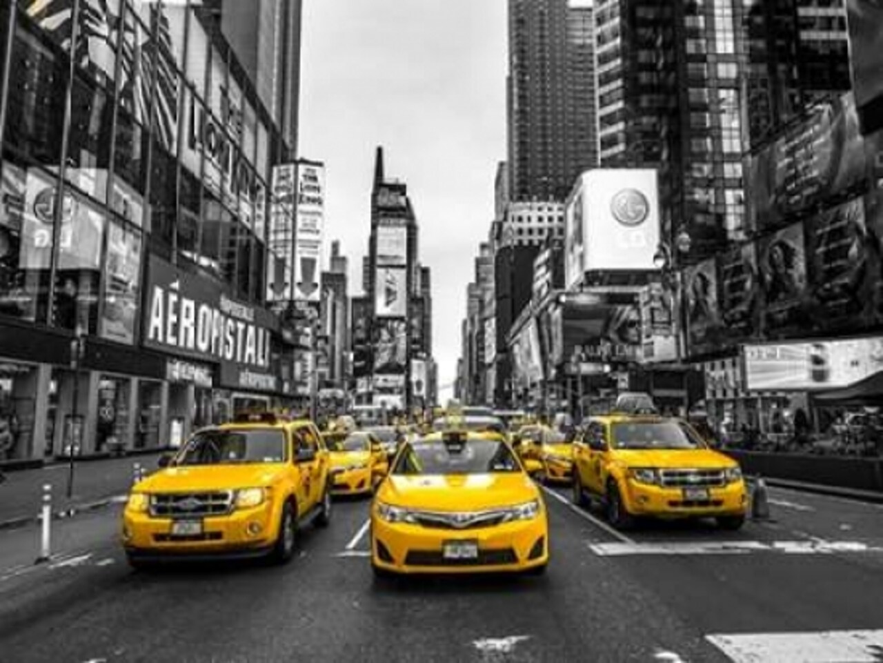 Panoramic view of illuminated Manhattan skyline at twilight - New York City Poster Print by Assaf Frank - Item # VARPDXAF20131115037C04